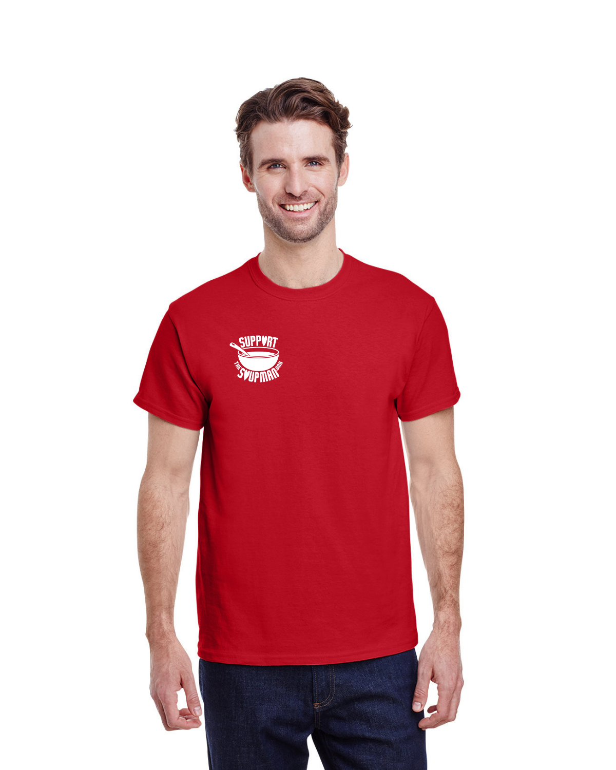 Men's U Neck T-shirt - Support the Soupman